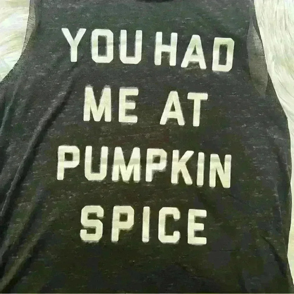 Fifth Sun You Had Me At Pumpkin Spice Burnout Tank Top Small - Picture 2 of 5